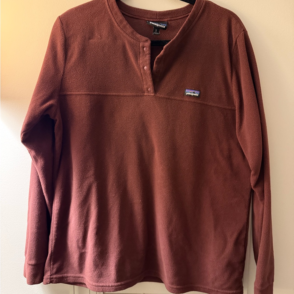 Patagonia Maroon Buttoned Fleece Pullover